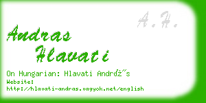 andras hlavati business card